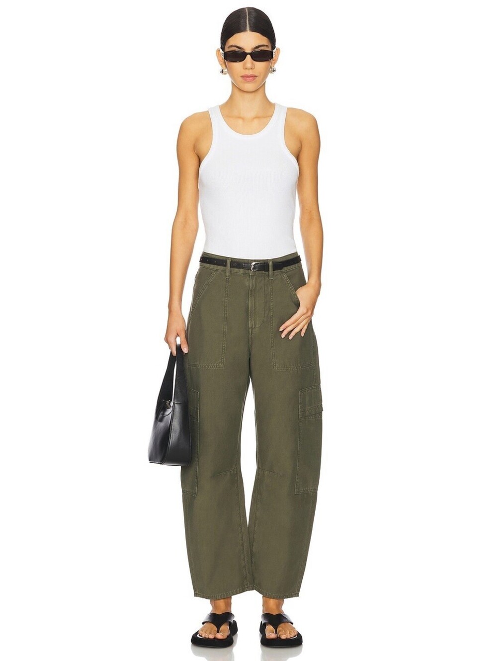 Citizens Of Humanity Olive Green Wide-Leg Cargo Pants